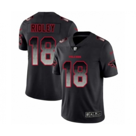 Men's Atlanta Falcons 18 Calvin Ridley Limited Black Smoke Fashion Football Jersey