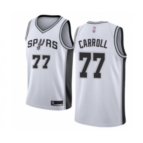 Women's San Antonio Spurs 77 DeMarre Carroll Swingman White Basketball Jersey - Association Edition