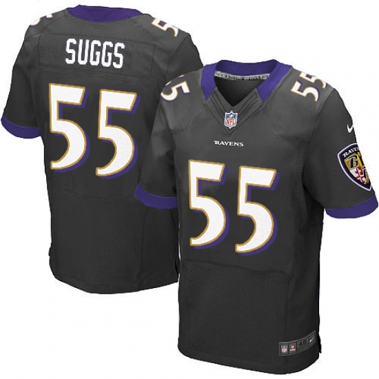 Men's Nike Baltimore Ravens 55 Terrell Suggs Elite Black Alternate NFL Jersey