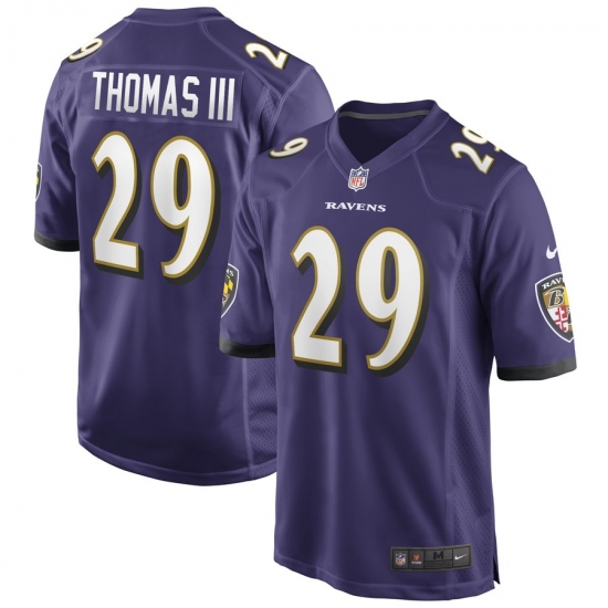 Men's Baltimore Ravens 29 Earl Thomas Nike Purple Game Jersey