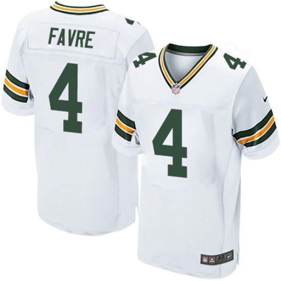 Men's Nike Green Bay Packers 4 Brett Favre Elite White NFL Jersey