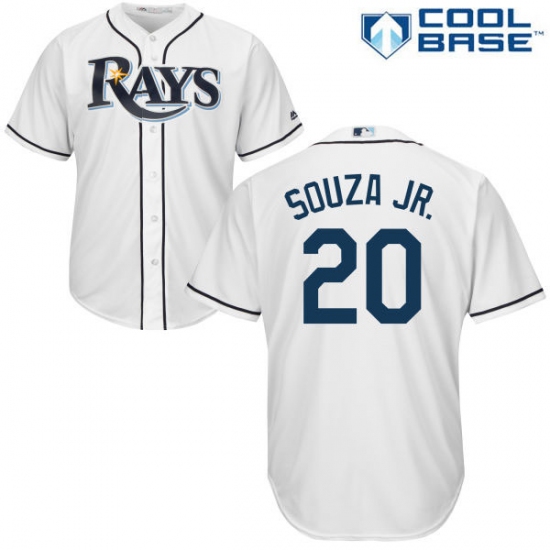 Men's Majestic Tampa Bay Rays 20 Steven Souza Replica White Home Cool Base MLB Jersey