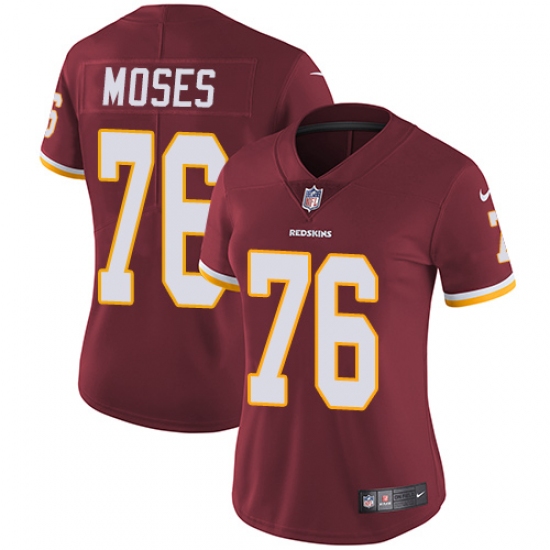 Women's Nike Washington Redskins 76 Morgan Moses Elite Burgundy Red Team Color NFL Jersey