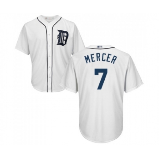 Youth Detroit Tigers 7 Jordy Mercer Replica White Home Cool Base Baseball Jersey