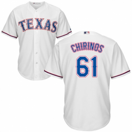 Men's Majestic Texas Rangers 61 Robinson Chirinos Replica White Home Cool Base MLB Jersey