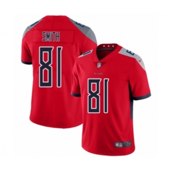 Men's Tennessee Titans 81 Jonnu Smith Limited Red Inverted Legend Football Jersey