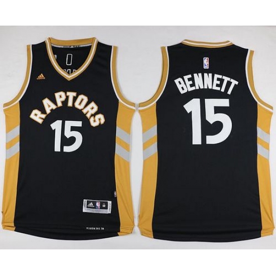 Raptors 15 Anthony Bennett BlackGold Stitched NBA Jersey