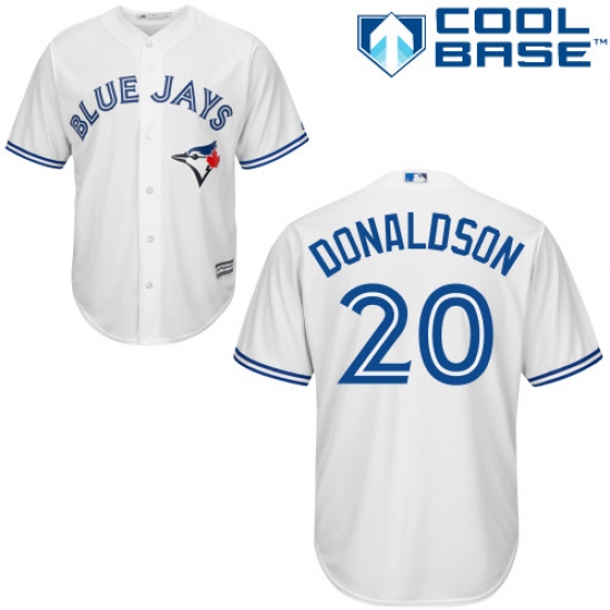 Youth Majestic Toronto Blue Jays 20 Josh Donaldson Replica White Home MLB Jersey