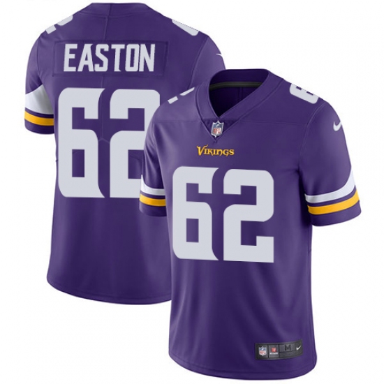 Men's Nike Minnesota Vikings 62 Nick Easton Purple Team Color Vapor Untouchable Limited Player NFL Jersey