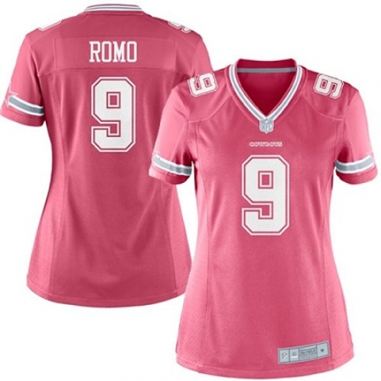 Women's Nike Dallas Cowboys 9 Tony Romo Limited Pink NFL Jersey
