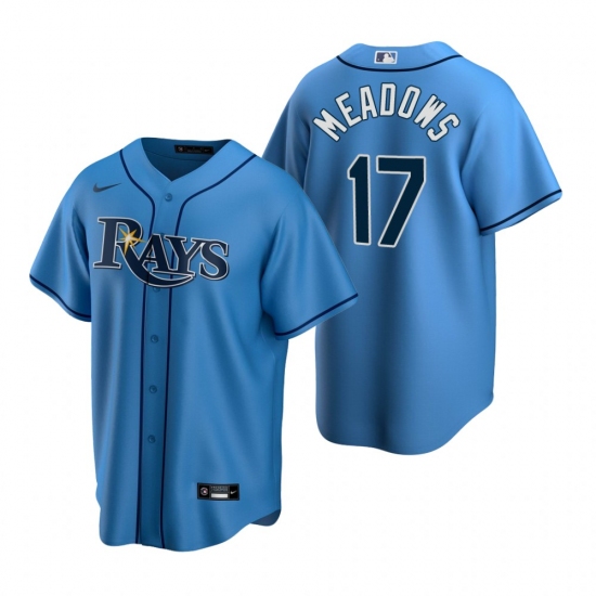 Men's Nike Tampa Bay Rays 17 Austin Meadows Light Blue Alternate Stitched Baseball Jersey