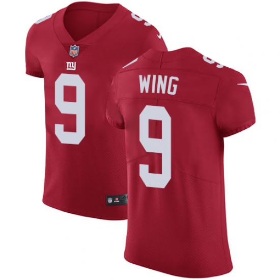 Men's Nike New York Giants 9 Brad Wing Red Alternate Vapor Untouchable Elite Player NFL Jersey