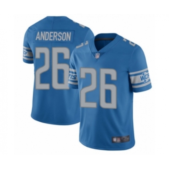 Men's Detroit Lions 26 C.J. Anderson Blue Team Color Vapor Untouchable Limited Player Football Jersey