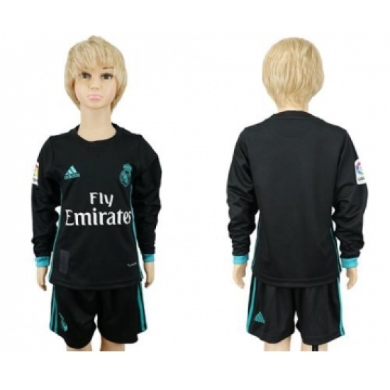 Real Madrid Blank Away Long Sleeves Kid Soccer Club Jersey