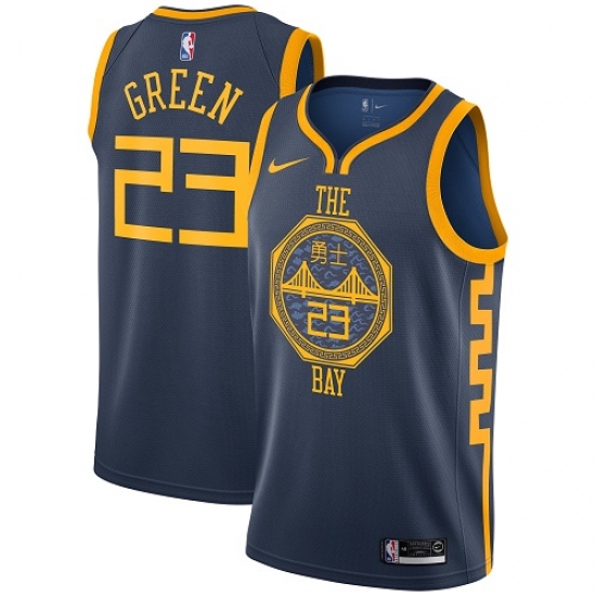 Youth Nike Golden State Warriors 23 Draymond Green Swingman Navy Blue NBA Jersey - City Edition