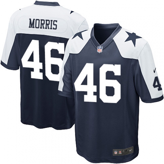 Men's Nike Dallas Cowboys 46 Alfred Morris Game Navy Blue Throwback Alternate NFL Jersey