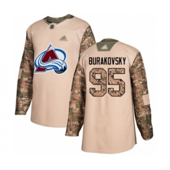 Youth Colorado Avalanche 95 Andre Burakovsky Authentic Camo Veterans Day Practice Hockey Jersey