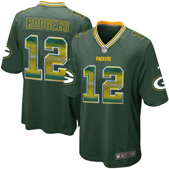 Men's Nike Green Bay Packers 12 Aaron Rodgers Limited Green Strobe NFL Jersey