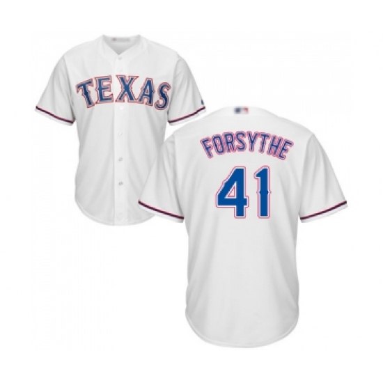Men's Texas Rangers 41 Logan Forsythe Replica White Home Cool Base Baseball Jersey
