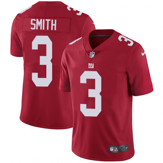 Youth Nike New York Giants 3 Geno Smith Elite Red Alternate NFL Jersey