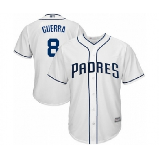 Youth San Diego Padres 8 Javy Guerra Authentic White Home Cool Base Baseball Player Jersey