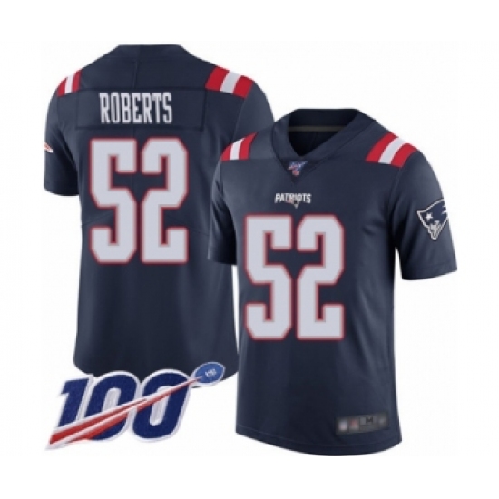 Men's New England Patriots 52 Elandon Roberts Limited Navy Blue Rush Vapor Untouchable 100th Season Football Jersey