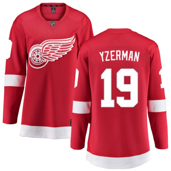 Women's Detroit Red Wings 19 Steve Yzerman Fanatics Branded Red Home Breakaway NHL Jersey