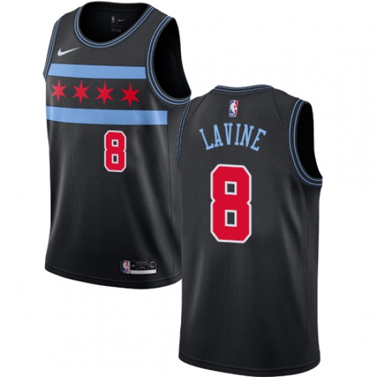 Youth Nike Chicago Bulls 8 Zach LaVine Swingman Black NBA Jersey - City Edition