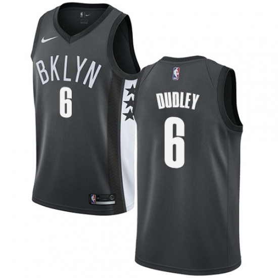 Women's Nike Brooklyn Nets 6 Jared Dudley Swingman Gray NBA Jersey Statement Edition