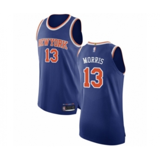 Men's New York Knicks 13 Marcus Morris Authentic Royal Blue Basketball Jersey - Icon Edition