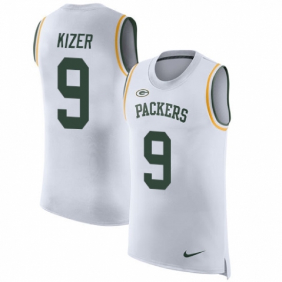 Men's Nike Green Bay Packers 9 DeShone Kizer White Rush Player Name & Number Tank Top NFL Jersey