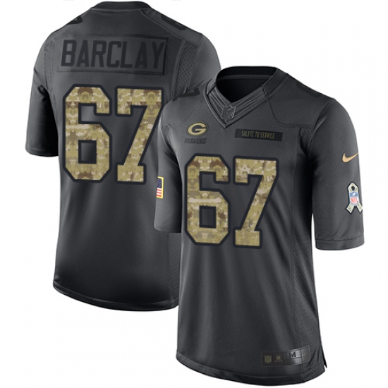 Men's Nike Green Bay Packers 67 Don Barclay Limited Black 2016 Salute to Service NFL Jersey