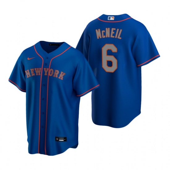 Men's Nike New York Mets 6 Jeff McNeil Royal Alternate Road Stitched Baseball Jersey