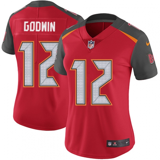 Women's Nike Tampa Bay Buccaneers 12 Chris Godwin Elite Red Team Color NFL Jersey