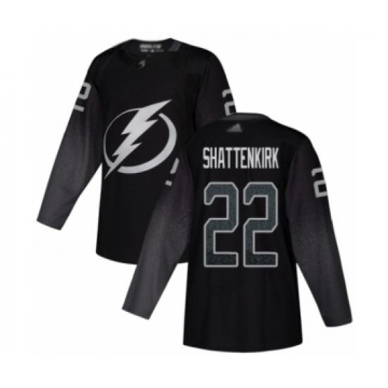 Men's Tampa Bay Lightning 22 Kevin Shattenkirk Authentic Black Alternate Hockey Jersey