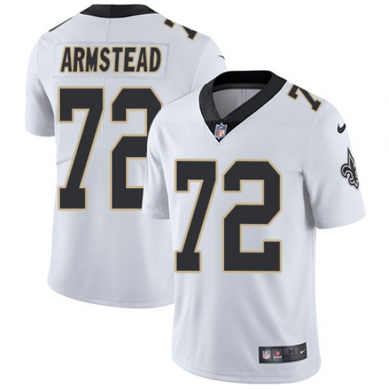 Men's Nike New Orleans Saints 72 Terron Armstead White Vapor Untouchable Limited Player NFL Jersey