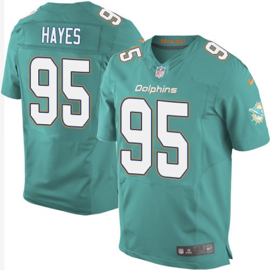 Men's Nike Miami Dolphins 95 William Hayes Elite Aqua Green Team Color NFL Jersey