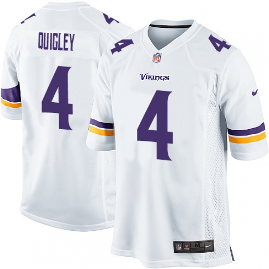 Men's Nike Minnesota Vikings 4 Ryan Quigley Game White NFL Jersey