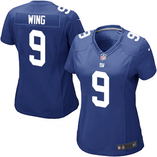 Women's Nike New York Giants 9 Brad Wing Game Royal Blue Team Color NFL Jersey