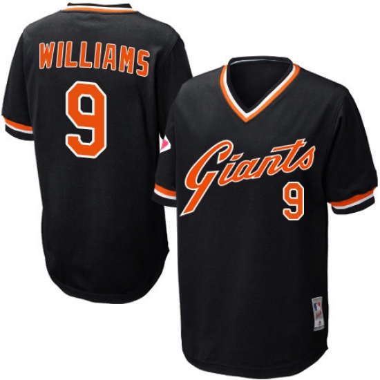 Men's Mitchell and Ness San Francisco Giants 9 Matt Williams Authentic Black Throwback MLB Jersey