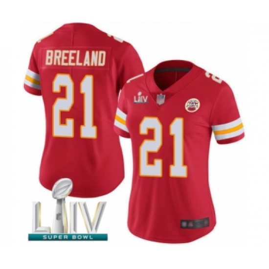 Women's Kansas City Chiefs 21 Bashaud Breeland Red Team Color Vapor Untouchable Limited Player Super Bowl LIV Bound Football Jersey