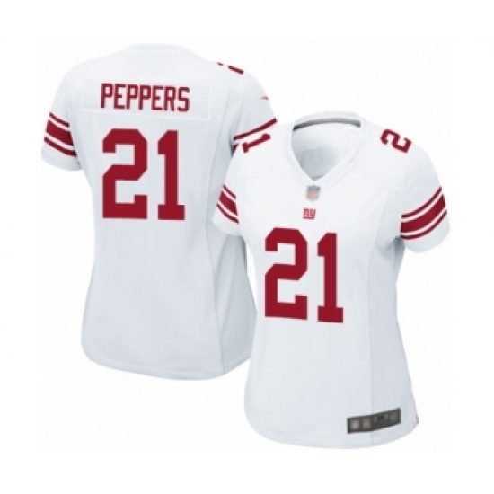 Women's New York Giants 21 Jabrill Peppers Game White Football Jersey