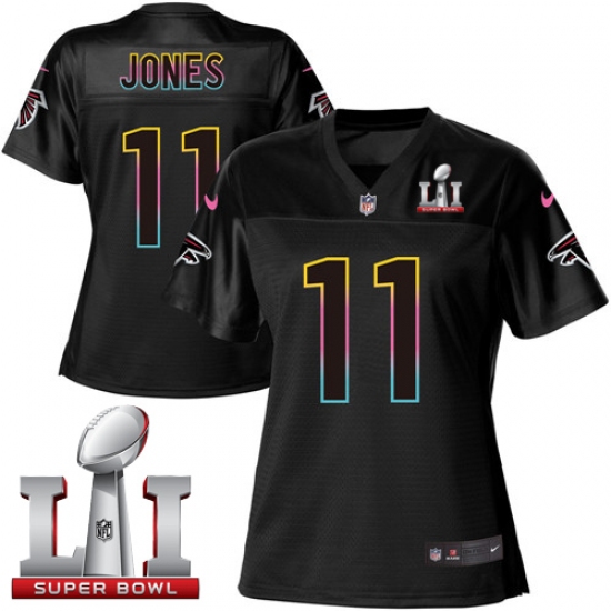 Women's Nike Atlanta Falcons 11 Julio Jones Game Black Fashion Super Bowl LI 51 NFL Jersey