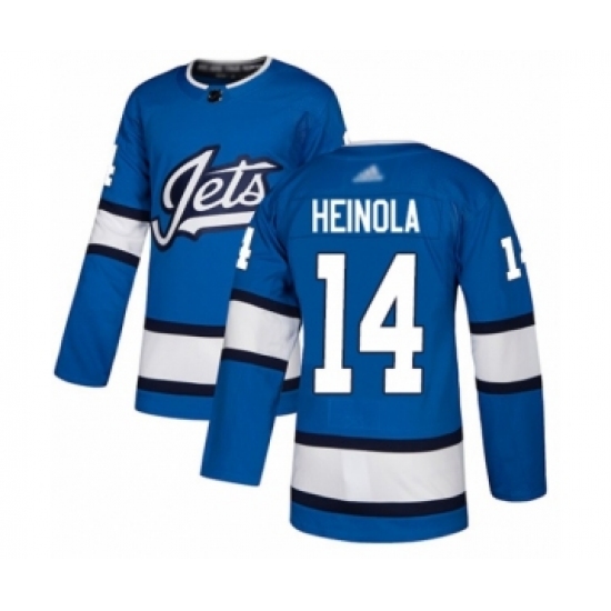 Youth Winnipeg Jets 14 Ville Heinola Authentic Blue Alternate Hockey Jersey