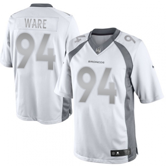 Men's Nike Denver Broncos 94 DeMarcus Ware Limited White Platinum NFL Jersey