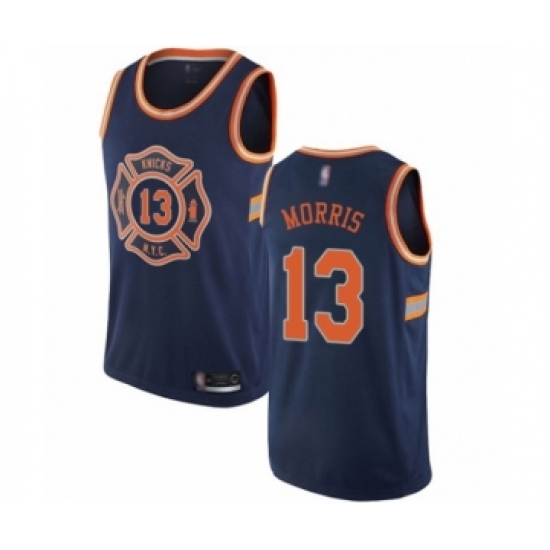 Women's New York Knicks 13 Marcus Morris Swingman Navy Blue Basketball Jersey - City Edition