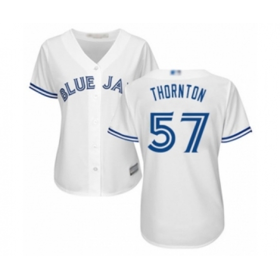 Women's Toronto Blue Jays 57 Trent Thornton Authentic White Home Baseball Player Jersey