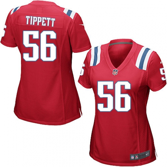 Women's Nike New England Patriots 56 Andre Tippett Game Red Alternate NFL Jersey