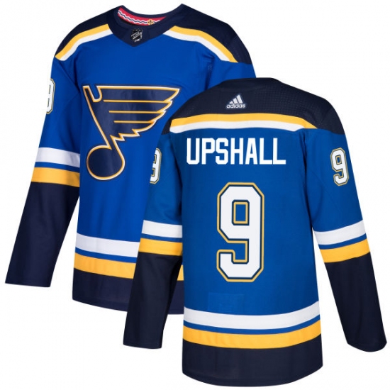 Men's Adidas St. Louis Blues 9 Scottie Upshall Authentic Royal Blue Home NHL Jersey