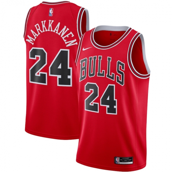 Men's Chicago Bulls 24 Lauri Markkanen Nike Red 2020-21 Swingman Jersey